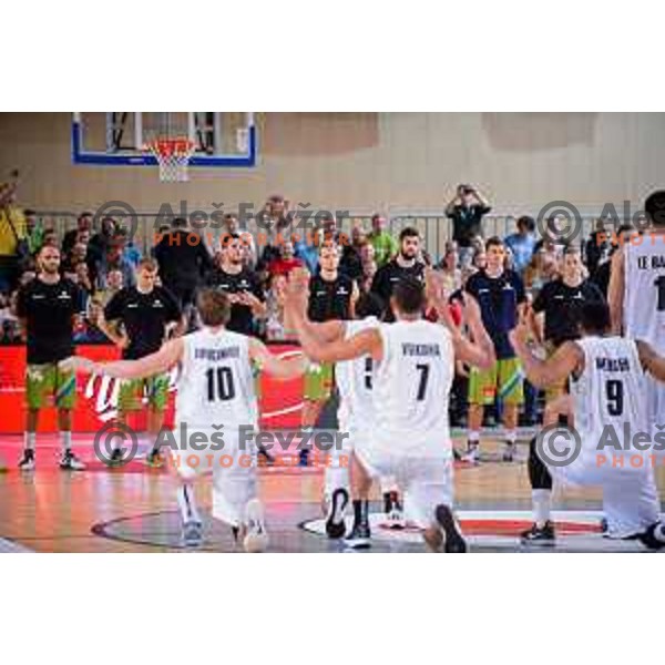 of Slovenia in action during friendly basketball match Slovenia - New Zealand in preparation for EuroBasket 2015, played in Kidričevo, Slovenia on July 30, 2015
