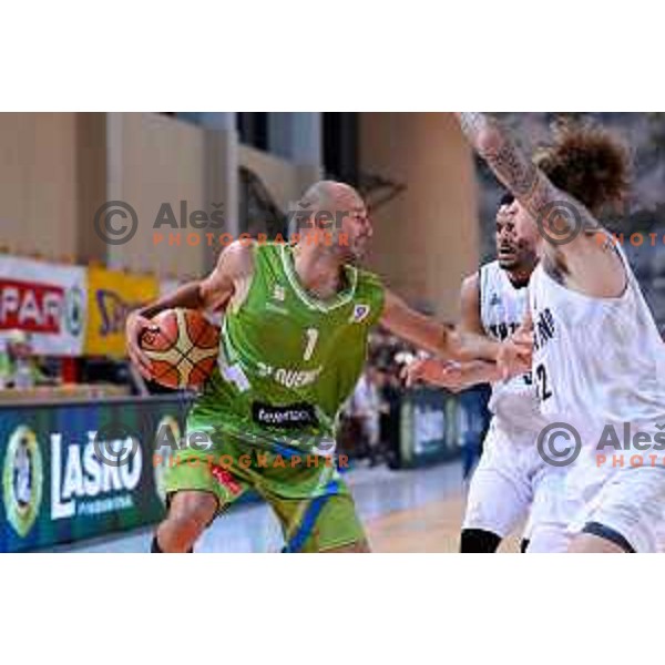of Slovenia in action during friendly basketball match Slovenia - New Zealand in preparation for EuroBasket 2015, played in Kidričevo, Slovenia on July 30, 2015