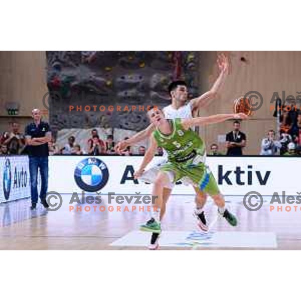 of Slovenia in action during friendly basketball match Slovenia - New Zealand in preparation for EuroBasket 2015, played in Kidričevo, Slovenia on July 30, 2015