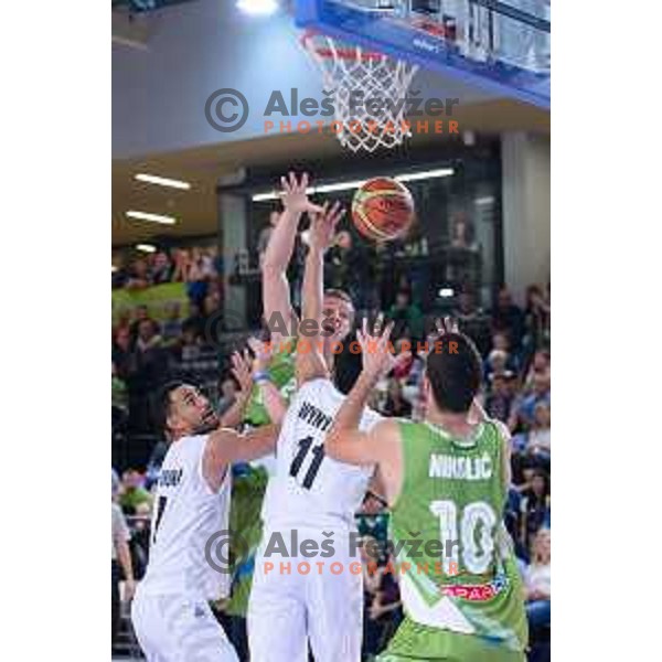 of Slovenia in action during friendly basketball match Slovenia - New Zealand in preparation for EuroBasket 2015, played in Kidričevo, Slovenia on July 30, 2015