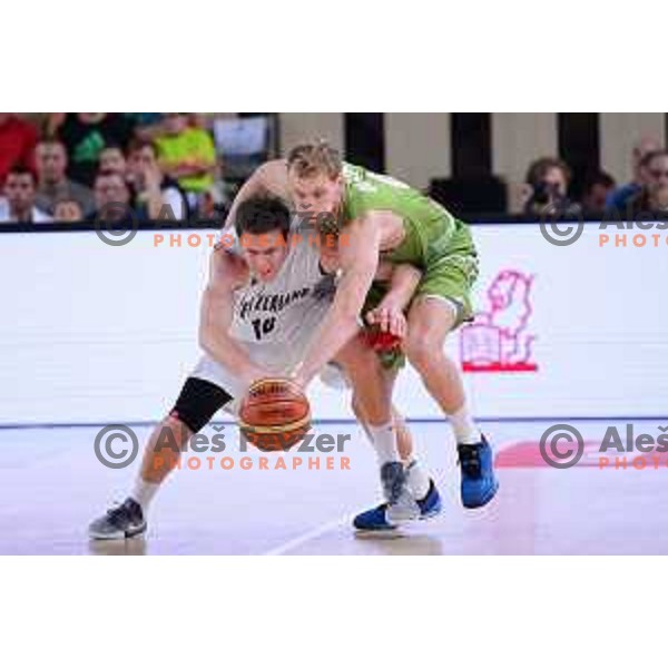 Jaka Blazic of Slovenia in action during friendly basketball match Slovenia - New Zealand in preparation for EuroBasket 2015, played in Kidričevo, Slovenia on July 30, 2015
