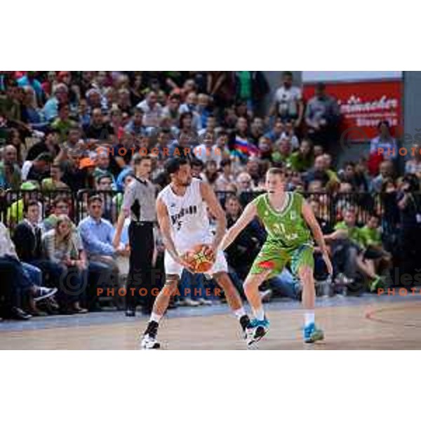 of Slovenia in action during friendly basketball match Slovenia - New Zealand in preparation for EuroBasket 2015, played in Kidričevo, Slovenia on July 30, 2015
