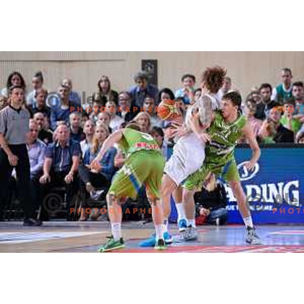 of Slovenia in action during friendly basketball match Slovenia - New Zealand in preparation for EuroBasket 2015, played in Kidričevo, Slovenia on July 30, 2015