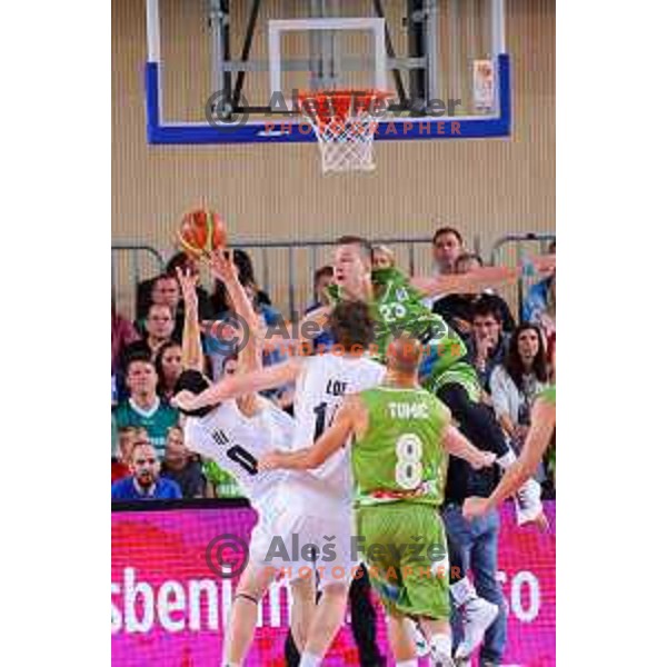 Alen Omic of Slovenia in action during friendly basketball match Slovenia - New Zealand in preparation for EuroBasket 2015, played in Kidričevo, Slovenia on July 30, 2015