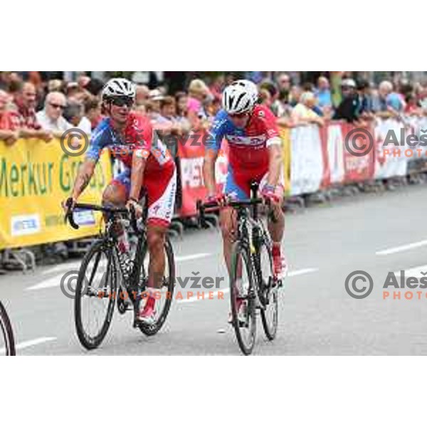 Primoz Roglic, Josip Rumac of Adria Mobil at Cycling Grand Prix Memorial Filip Majcen in Kranj, Slovenia on August 2, 2015