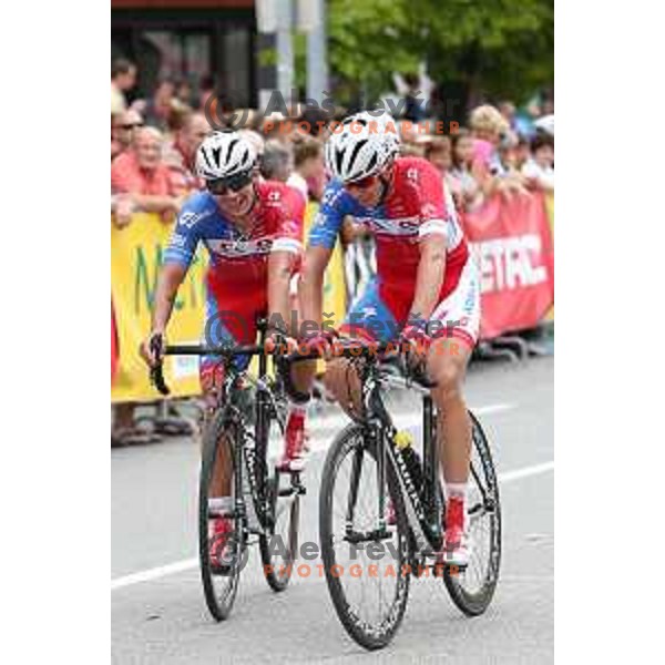 Primoz Roglic, Josip Rumac of Adria Mobil at Cycling Grand Prix Memorial Filip Majcen in Kranj, Slovenia on August 2, 2015
