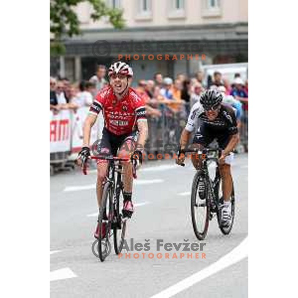 Peter Kusztor of Amplatz BMC , winner of Cycling Grand Prix Memorial Filip Majcen in Kranj, Slovenia on August 2, 2015 and Mattia De Marchi