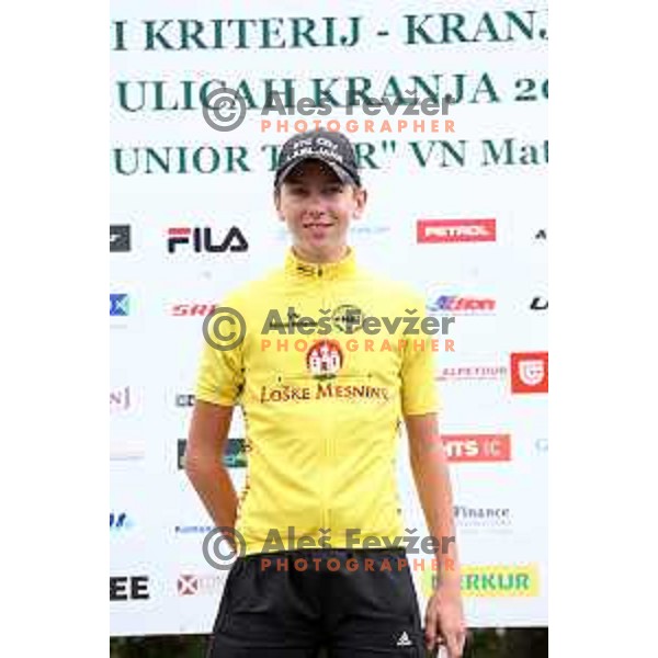 Tadej Pogacar at Cycling Grand Prix Memorial Filip Majcen in Kranj, Slovenia on August 2, 2015
