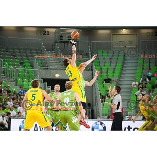 action during basketball match between Slovenia - Australia, Friendly match before Eurobasket 2015, Stozice, Ljubljana, 04.08.2015