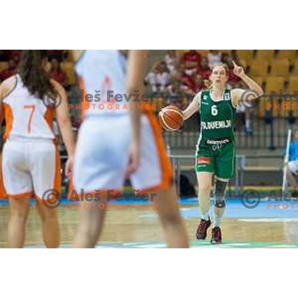 Alma Potocnik of Slovenia in action during basketball match between Slovenia and Netherlands at U18 European Championship Women in Zlatorog Hall, Celje, Slovenia on August 8, 2015