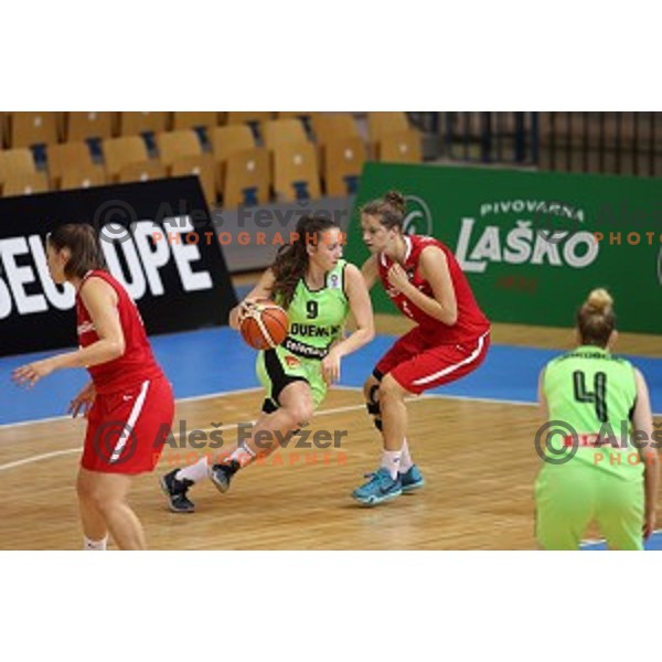 Anamaria Prezelj in action during basketball match between Slovenia and Czech Republic for 5th place at U18 European Championship Women in Zlatorog Hall, Celje, Slovenia on August 9 , 2015