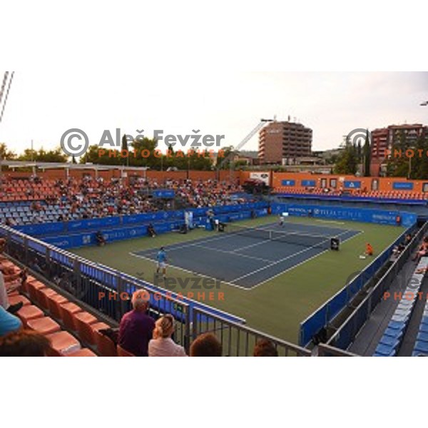 Grega Zemlja of Slovenia in action during first round men\'s singles at Tilia Slovenia Open, ATP Challenger in SRC Marina, Portoroz on August 11, 2015