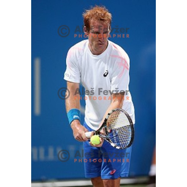 Grega Zemlja of Slovenia in action during the Final of men\'s singles at Tilia Slovenia Open, ATP Challenger in SRC Marina, Portoroz on August 15, 2015