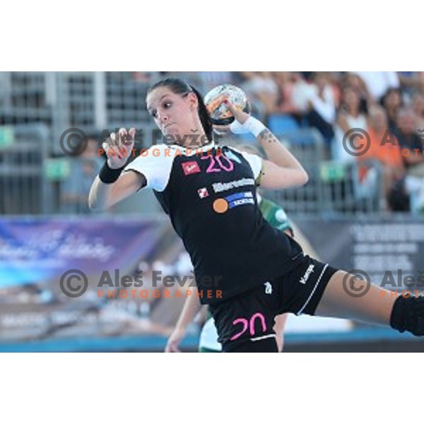 action during Slovenian Super Cup handball match Krim Mercator- Zelene Doline Zalec at SRC Marina, Portoroz on August 29, 2015