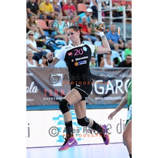 action during Slovenian Super Cup handball match Krim Mercator- Zelene Doline Zalec at SRC Marina, Portoroz on August 29, 2015