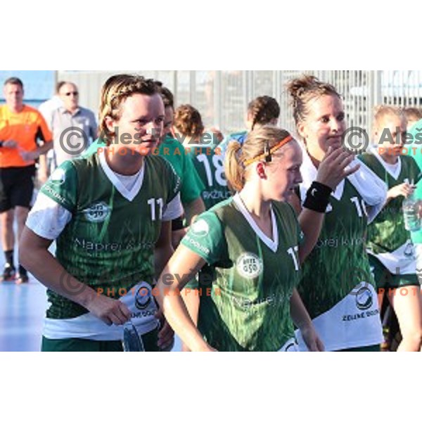 action during Slovenian Super Cup handball match Krim Mercator- Zelene Doline Zalec at SRC Marina, Portoroz on August 29, 2015