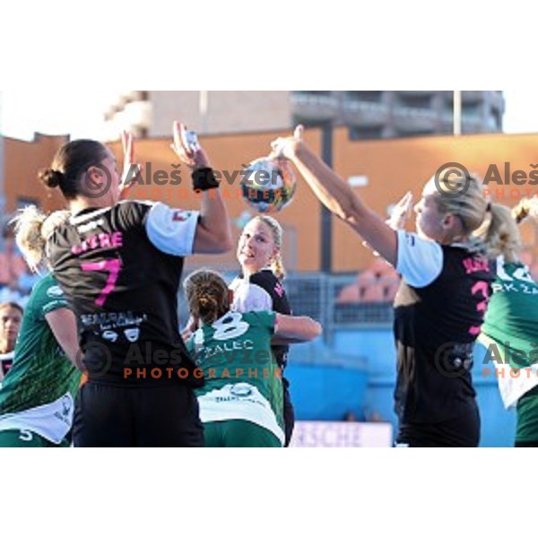 action during Slovenian Super Cup handball match Krim Mercator- Zelene Doline Zalec at SRC Marina, Portoroz on August 29, 2015