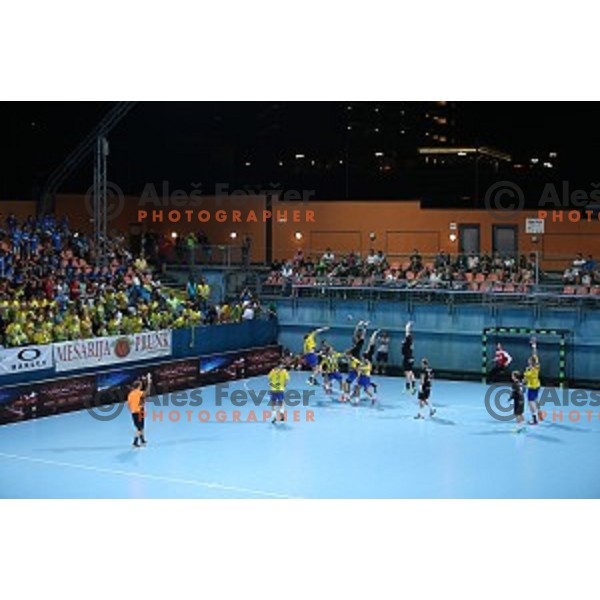 action during Slovenian Super Cup handball match between Celje Pivovarna Lasko and Gorenje Velenje at SRC Marina, Portoroz on August 29, 2015