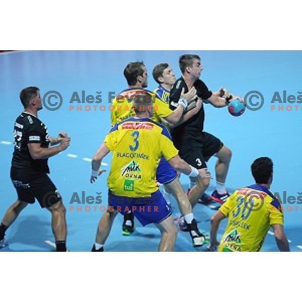 action during Slovenian Super Cup handball match between Celje Pivovarna Lasko and Gorenje Velenje at SRC Marina, Portoroz on August 29, 2015