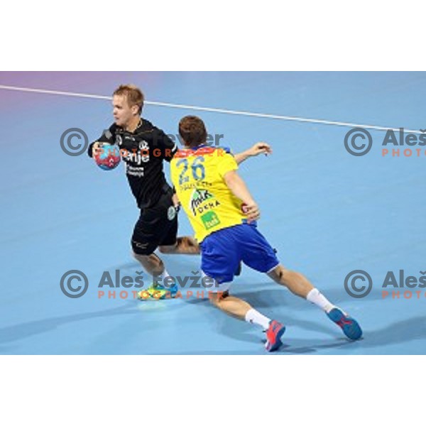 action during Slovenian Super Cup handball match between Celje Pivovarna Lasko and Gorenje Velenje at SRC Marina, Portoroz on August 29, 2015