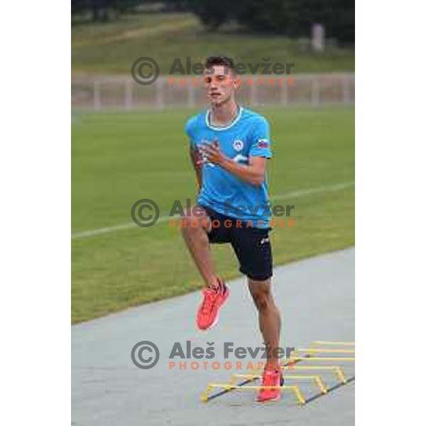 Gregor Grahovac during practice session at Rogla ( 1511m altitude ) , Slovenia on July 16, 2015
