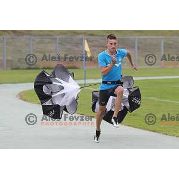 Gregor Grahovac during practice session at Rogla ( 1511m altitude ) , Slovenia on July 16, 2015