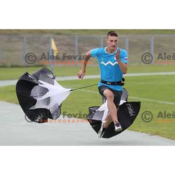 Gregor Grahovac during practice session at Rogla ( 1511m altitude ) , Slovenia on July 16, 2015