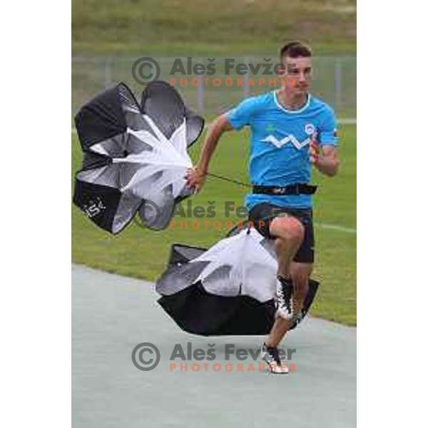 Gregor Grahovac during practice session at Rogla ( 1511m altitude ) , Slovenia on July 16, 2015
