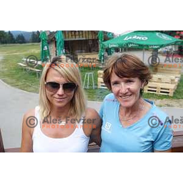 Jolanda Ceplak, Anica Zivko at Rogla ( 1511m altitude ) , Slovenia on July 16, 2015