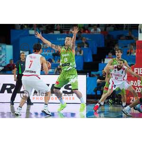 Alen Omic of Slovenia in action during match between Slovenia and Georgia in preliminary group C of Eurobasket 2015 in Arena Zagreb, Croatia on September 6th, 2015.