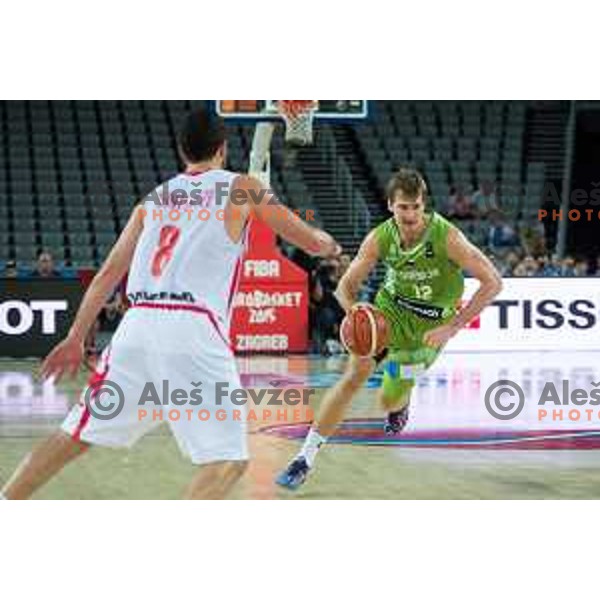 Zoran Dragic of Slovenia in action during match between Slovenia and Georgia in preliminary group C of Eurobasket 2015 in Arena Zagreb, Croatia on September 6th, 2015.
