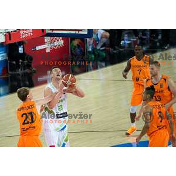 Alen Omic of Slovenia in action during match between Slovenia and Netherlands in preliminary group C of Eurobasket 2015 in Arena Zagreb, Croatia on September 8th, 2015.