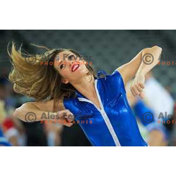 of Slovenia in action during match between Slovenia and Netherlands in preliminary group C of Eurobasket 2015 in Arena Zagreb, Croatia on September 8th, 2015.