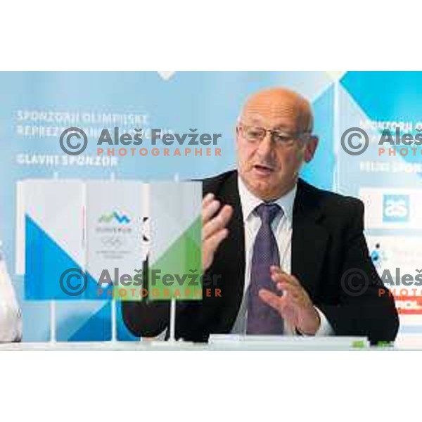 Bogdan Gabrovec during press conference of Olympic Committee of Slovenia, Kristalna palaca, Ljubljana, Slovenia, September 10th, 2015.