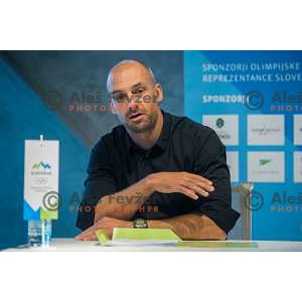 Blaz Perko during press conference of Olympic Committee of Slovenia, Kristalna palaca, Ljubljana, Slovenia, September 10th, 2015.