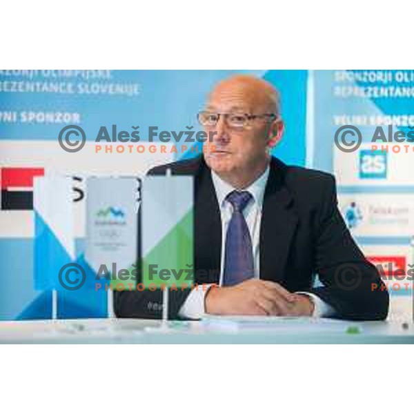 Bogdan Gabrovec during press conference of Olympic Committee of Slovenia, Kristalna palaca, Ljubljana, Slovenia, September 10th, 2015.