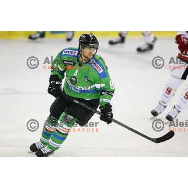 of Telemach Olimpija in action during ice-hockey match Telemach Olimpija-TWK Innsbruck in first round of EBEL league 2015/2016 in Hala Tivoli, Ljubljana, Slovenia on September 12, 2015