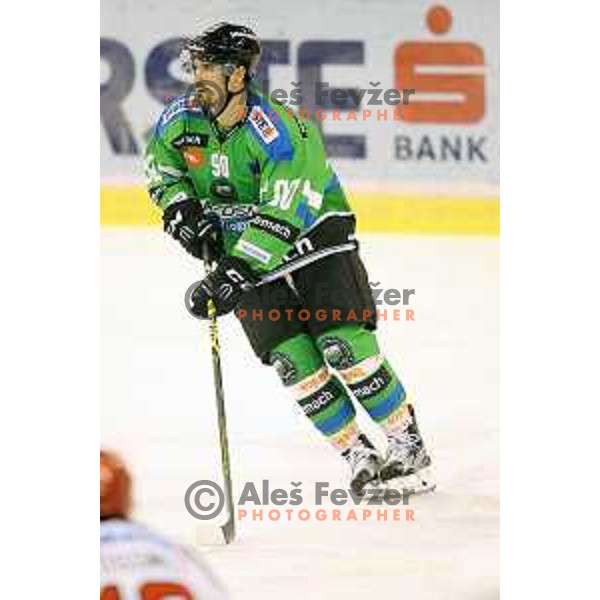 of Telemach Olimpija in action during ice-hockey match Telemach Olimpija-TWK Innsbruck in first round of EBEL league 2015/2016 in Hala Tivoli, Ljubljana, Slovenia on September 12, 2015