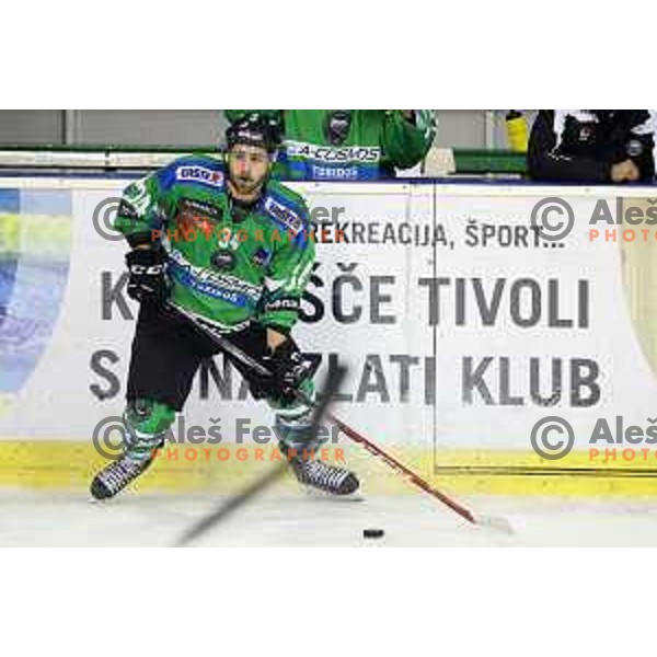 of Telemach Olimpija in action during ice-hockey match Telemach Olimpija-TWK Innsbruck in first round of EBEL league 2015/2016 in Hala Tivoli, Ljubljana, Slovenia on September 12, 2015