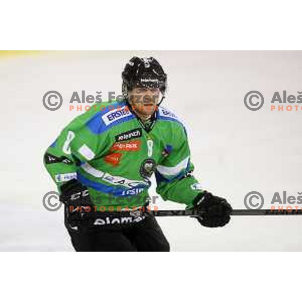 of Telemach Olimpija in action during ice-hockey match Telemach Olimpija-TWK Innsbruck in first round of EBEL league 2015/2016 in Hala Tivoli, Ljubljana, Slovenia on September 12, 2015