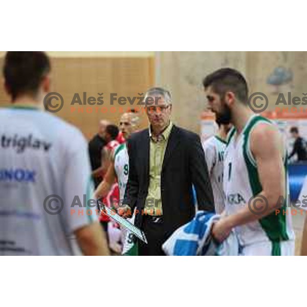 Ivan Velic, head coach of Krka in action during Slovenian SuperCup basketball match between Tajfun and Krka in Poden Hall, Skofja Loka on September 26, 2015