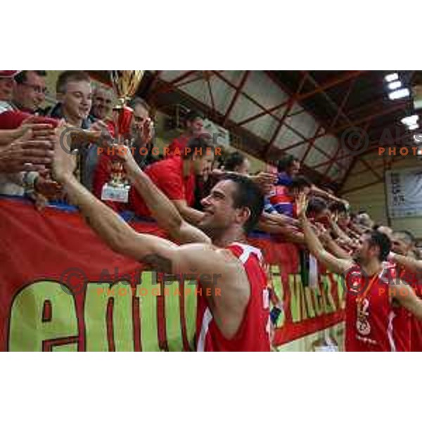 Action during Slovenian SuperCup basketball match between Tajfun and Krka in Poden Hall, Skofja Loka on September 26, 2015