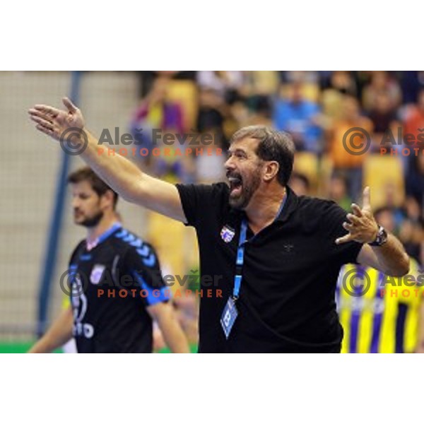 Veselin Vujovic, head coach of Zagreb during EHF Champions league handball match between Celje PL (Slovenia) and Zagreb (Croatia) in Zlatorog Hall, Celje on September 26, 2015