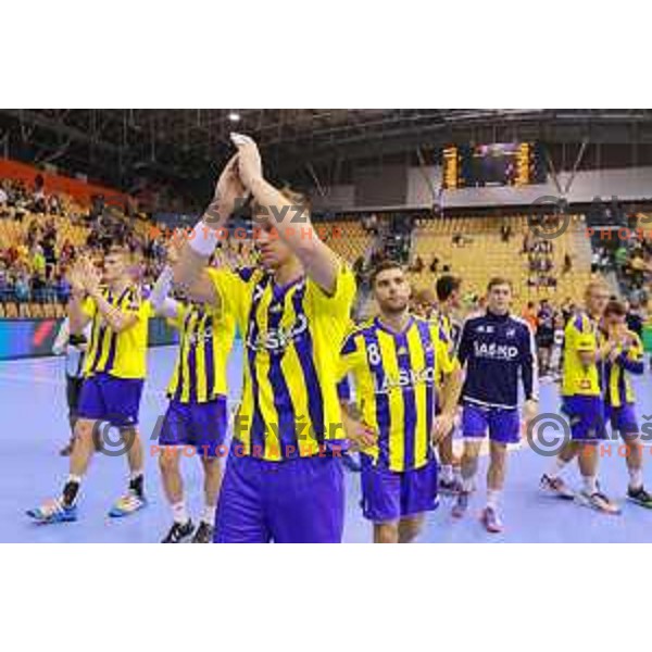 of Celje Pivovarna Lasko in action during EHF Champions league handball match between Celje PL (Slovenia) and Zagreb (Croatia) in Zlatorog Hall, Celje on September 26, 2015