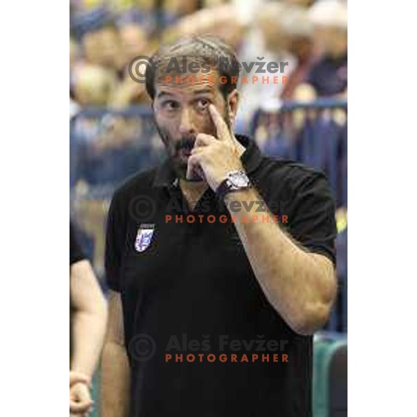 Veselin Vujovic, head coach of Zagreb during EHF Champions league handball match between Celje PL (Slovenia) and Zagreb (Croatia) in Zlatorog Hall, Celje on September 26, 2015