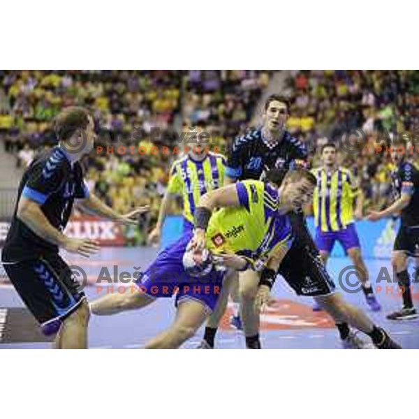 of Celje Pivovarna Lasko in action during EHF Champions league handball match between Celje PL (Slovenia) and Zagreb (Croatia) in Zlatorog Hall, Celje on September 26, 2015