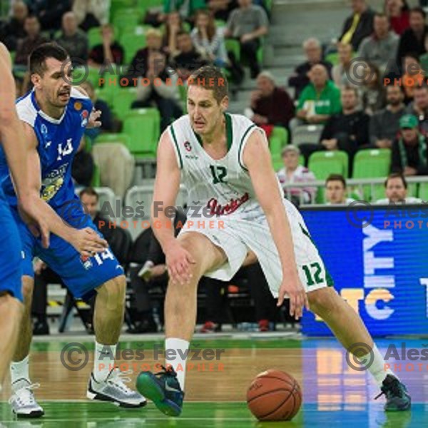 Vasilije Vucetic in action during ABA League basketball match between Union Olimpija Ljubljana - MZT Skopje Aerodrom, Stozice Hall, Ljubljana,Slovenia on October 1,2015