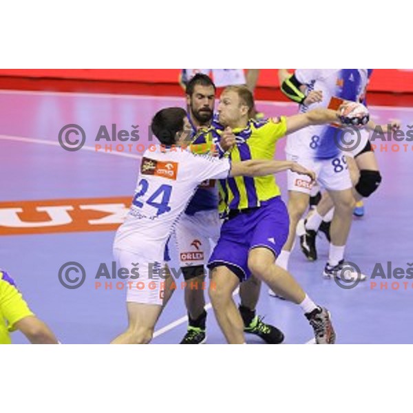 of Celje Pivovarna Lasko in action during EHF Champions league handball match between Celje PL (Slovenia) and Wisla Plock SSA (Poland) in Zlatorog Hall, Celje on October 3,2015