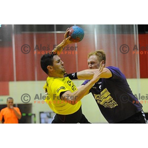 action during handball match Gorenje Velenje- Maribor in Red Hall, Velenje, Slovenia on October 3, 2015