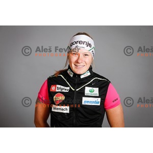 Nika Razinger during media day of Ski Association Slovenia for season 2015-16, Sora pri Medvodah on October 6, 2015